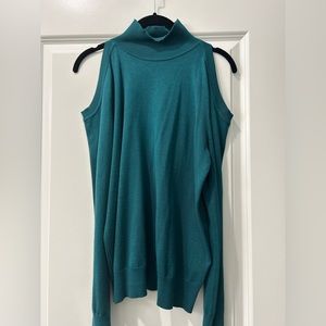 Cable & Gauge Cold Shoulder Long Sleeve Blouse